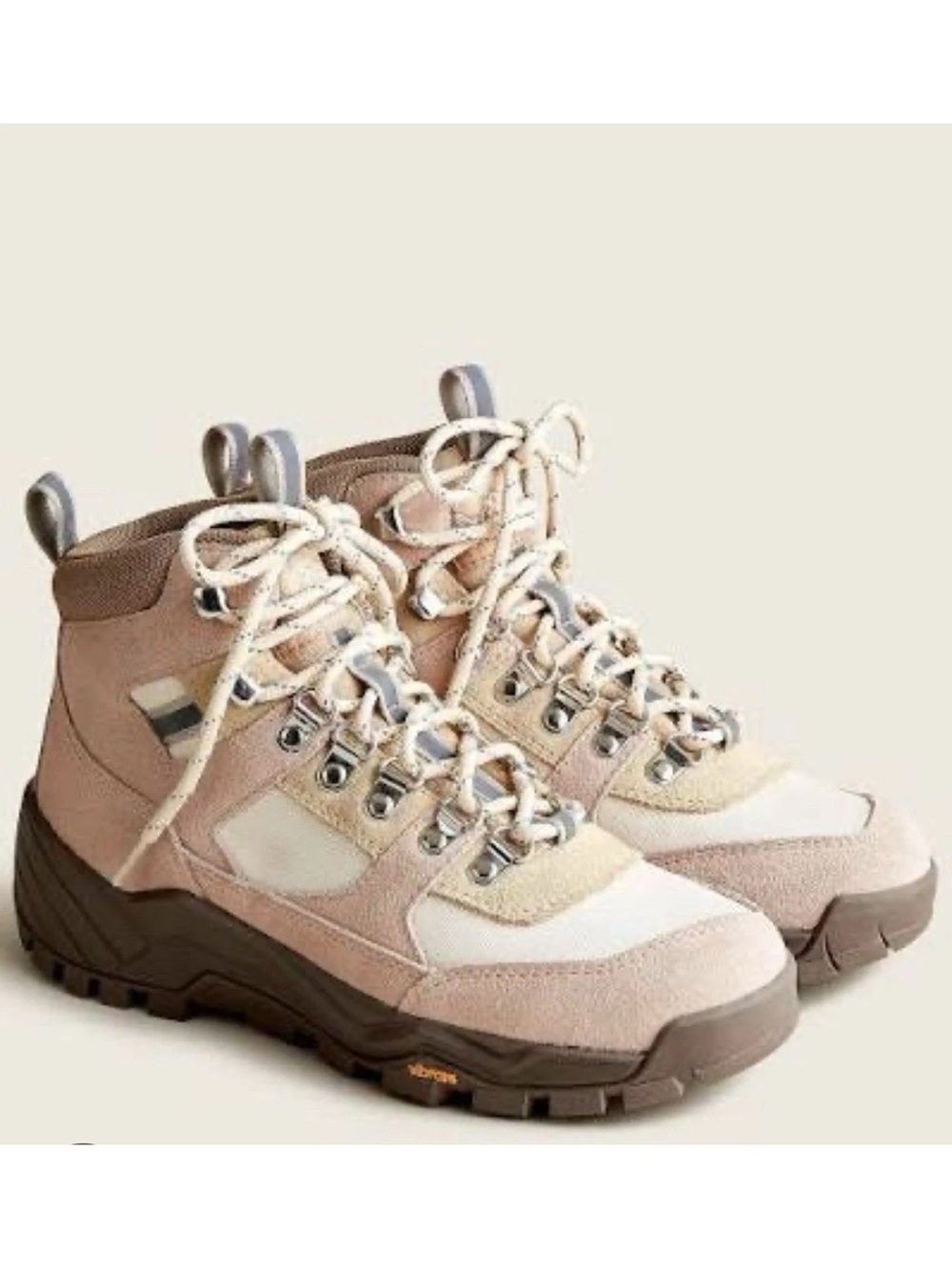 J.Crew Nordic Hiker Boots Women Pink Beige Leather Winter Outdoor 9 M14